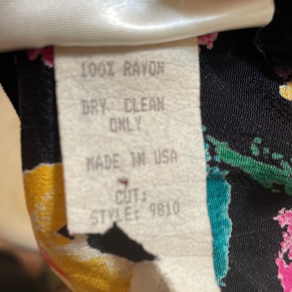 Vintage 80’s Rayon Dress by ZOE / Size Large - Picture 10 of 10